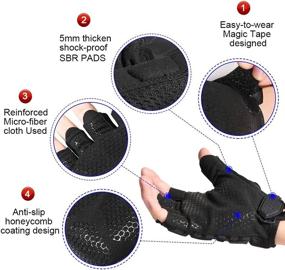 img 3 attached to 🧤 YOSUNPING Tactical Rubber Fingerless Gloves: Ultimate Protection for Airsoft, Paintball & Motorcycle Riding