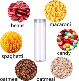 img 1 attached to 🍝 Clear Plastic Food Storage Jars with Lid - Set of 3 for Pasta, Spaghetti, and Dry Goods - Transparent Skinny Containers (2.1" Diameter x 11.8" Height)