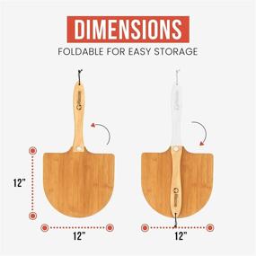 img 3 attached to 🍕 Bamboo Pizza Peel with Foldable Wood Handle: Easy Storage, 12-Inch Diameter, Gourmet Luxury Pizza Paddle - Chef Pomodoro