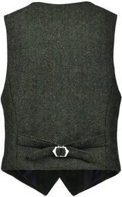 img 2 attached to 👔 JANGOUL Boy's Premium Wool Blend Waistcoat for Toddler/Child - Herringbone Tweed Suits Vest