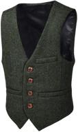 👔 jangoul boy's premium wool blend waistcoat for toddler/child - herringbone tweed suits vest logo