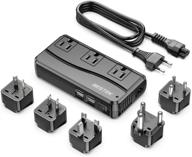 🔌 bestek 250w power converter: universal travel voltage transformer with 3-outlet, 4-port usb & multiple plug adapters - 220v to 110v logo