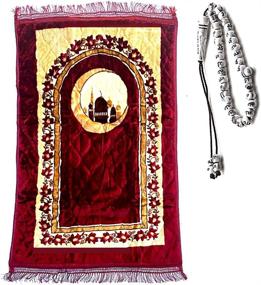 img 3 attached to 👳 The Ultimate Muslim Thick Prayer Rug - Experience Plush Cushion Comfort for Your Prayers - Sajjadah, Carpet Janamaz Mat in Burgundy