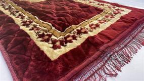 img 1 attached to 👳 The Ultimate Muslim Thick Prayer Rug - Experience Plush Cushion Comfort for Your Prayers - Sajjadah, Carpet Janamaz Mat in Burgundy