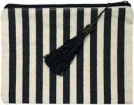 zippered striped pouches cosmetic organizer logo