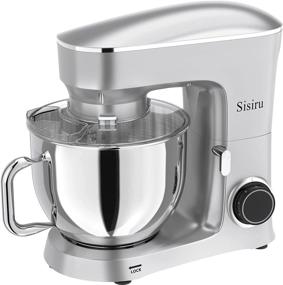 img 4 attached to 🌀 Top-Quality 660W Standing Mixer with 6-Speed Control and 8.5qt Bigger Bowl – Includes Dough Hooks, Whisk, Beater, and Splash Guard – Dishwasher Safe (Silver)