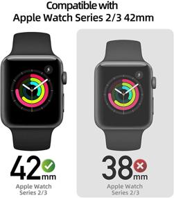 img 3 attached to Pzoz Совместимо с чехлом для Apple Watch Series 2 / Series 3 с защитным экраном 42 мм аксессуары Slim Guard Thin Bumper Полное покрытие Матовый жесткий чехол Defense Edge для IWatch Women Men GPS (Розовое золото)