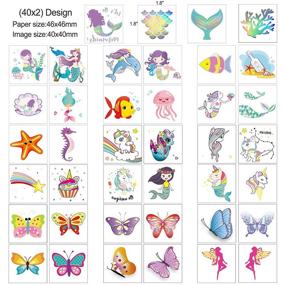 img 3 attached to 🎉 80pcs Temporary Tattoos for Kids - Glitter Mermaid, Unicorn, and Butterfly Designs. Perfect for Girls Birthday Party Favors, Supplies, Accessories, Goodie Bags, and Party Fillers. Konsait Brand