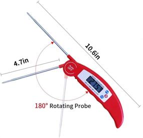 img 1 attached to The Card Zoo Instant Read Meat Thermometer for BBQ Kitchen Cooking Smoker Deep Fry, Digital LCD Display, Food Grade Stainless Steel Probe - Size B, Improved SEO