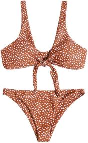 img 4 attached to Женский купальник SweatyRocks Leopard Swimwear