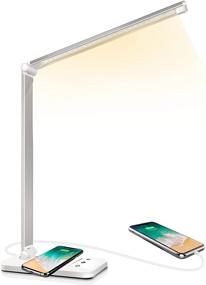 img 4 attached to 💡 Multi-Functional LED Desk Lamp: Wireless Charger, USB Port, 10 Brightness Levels, 5 Modes, Auto Timer, Touch Control - Perfect for Home and Office Use