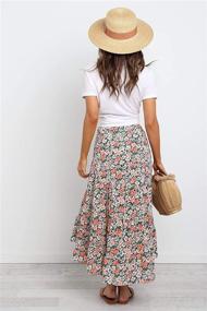 img 2 attached to PRETTYGARDEN Vintage Boho Floral Skirt - Elastic High Waist Midi A-line Pleated Long Skirt for Women