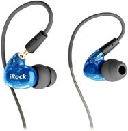 🎧 granvela irock a8 sport earbuds: dual driver in-ear monitor with mic for crystal clear sound - perfect for running, workout, gym (blue) logo