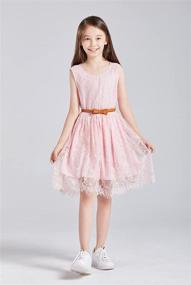 img 3 attached to 🌸 Kids Casual Flower Girl Dress with Girls Lace