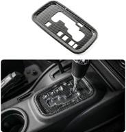 🚗 enhance your jeep wrangler jk interior with rt-tcz abs gear shift panel decoration cover trim stickers in carbon fiber finish logo