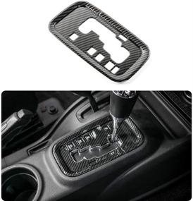 img 4 attached to 🚗 Enhance Your Jeep Wrangler JK Interior with RT-TCZ ABS Gear Shift Panel Decoration Cover Trim Stickers in Carbon Fiber Finish