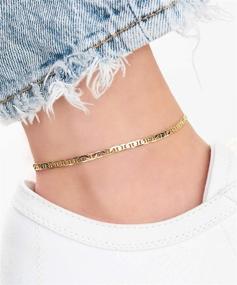 img 2 attached to 🌟 Barzel 18K Gold Plated Flat Marina Link Anklet for Women - Made In Brazil: Elevate Your Style with Our Gold Anklet!