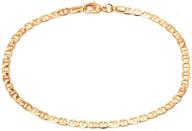 🌟 barzel 18k gold plated flat marina link anklet for women - made in brazil: elevate your style with our gold anklet! logo