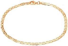 img 4 attached to 🌟 Barzel 18K Gold Plated Flat Marina Link Anklet for Women - Made In Brazil: Elevate Your Style with Our Gold Anklet!