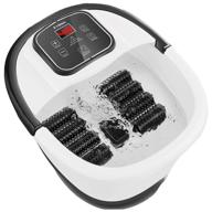 🛀 large foot spa bath massager with heat bubbles, 8 massage rollers, time & temperature control, pedicure foot soak for stress relief, home use for soothing tired feet logo