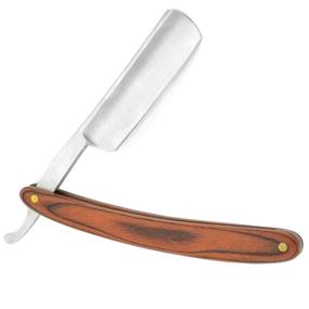 img 3 attached to Premium Leather Strop Straight Razor Shaving Kit for Men - Grandslam Pro Natural Wooden Handle 420 Stainless Steel Straight Razor with 2 Layers Leather Canvas Sharpening Strop