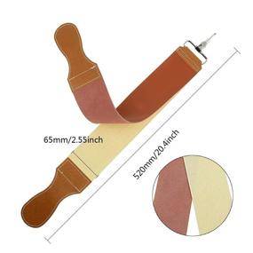 img 2 attached to Premium Leather Strop Straight Razor Shaving Kit for Men - Grandslam Pro Natural Wooden Handle 420 Stainless Steel Straight Razor with 2 Layers Leather Canvas Sharpening Strop