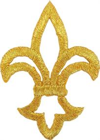 img 1 attached to Small Gold Fleur De Lis Patch - Iron On or Sew On Embroidered Appliqué