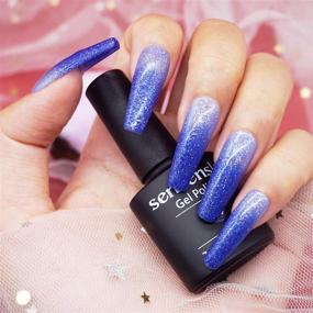 img 1 attached to 💅 Transform Your Nails with senvenski Color Changing Gel Polish Set - Blue Pink Purple Lavender Lilac Glitter with Starrily Crystal Mood Chameleon Effects - Perfect Girlfriend Gift Set - Soak Off UV LED Art Manicure Varnish (WB001)
