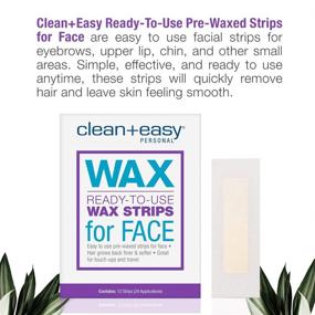 img 2 attached to 🧼 Convenient Clean + Easy Ready-To-Use Wax Strips: No-Heat Facial Hair Removal Solution for Quick Touch-Ups, 12 Ct.