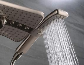 img 1 attached to 🚿 Shower Head Combo: Brushed Nickel with Fixed and Handheld Shower Heads, Dual Spray Settings and Grey Face