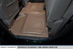 img 1 attached to 🚗 MAXLINER Tan Floor Mats 2 Row Liner Set for 2014-2018 Silverado/Sierra Crew Cab - Fits 2015-2019 2500/3500 HD