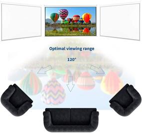 img 2 attached to 📽️ VIVO 100 Диагональный экран для проектора, 16:9 Соотношение сторон, HD ручной разворот для проекции, PS-M-100