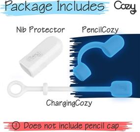 img 1 attached to 🖍️ 3-Piece PencilCozy Combo Pack - Apple Pencil Cap Holder and Charger/Nib Accessories for iPad Pro 6th Generation - Case Friendly Design - Glow in The Dark (Compatible with Original iPencil)