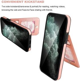 img 1 attached to Vaburs iPhone 12 Mini Case with Wallet Card Holder, Embossed Mandala Patterned Flower PU Leather, 4 Card Slots, Kickstand, Shockproof Flip Cover for 5.4 Inch iPhone 12 Mini (Rose Gold)