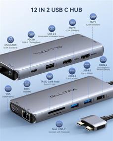 img 3 attached to 🖥️ GLLITRA MacBook Pro Docking Station: Dual Monitor HDMI Adapter + 12-in-2 USB C Hub | 100W PD, Ethernet, SD TF, 4 USB Ports | Triple Display Adapter for MAC System
