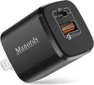 🔌 manords usb c fast charger - 20w 2 port usb wall charger with pd/qc 3.0 for ipad pro, iphone 12, pixel, galaxy & more logo