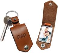 👨 oriental cherry dad gifts: forever my hero leather photo keychain for papa logo