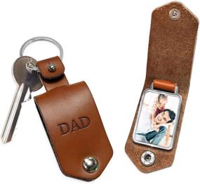img 4 attached to 👨 ORIENTAL CHERRY Dad Gifts: Forever My Hero Leather Photo Keychain for Papa