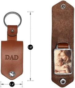img 3 attached to 👨 ORIENTAL CHERRY Dad Gifts: Forever My Hero Leather Photo Keychain for Papa