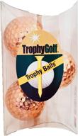 trophygolf 3 copper shiny bronze golf balls logo