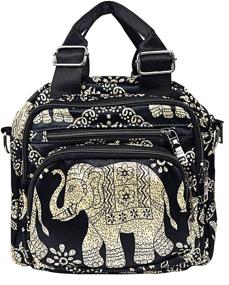 img 3 attached to 👜 Stylish & Practical Crossbody Bag for Women – Multi Pocket Boho Elephant Design – Versatile Nylon Handbag