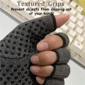 img 2 attached to David Copper Compression Cotton Arthritis Gloves: Copper Infused Hand Support for Arthritis, Carpal Tunnel, and Typing - Fingerless Design, Ideal for Women and Men (Large)