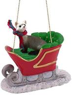 🎄 ferret sleigh ride christmas ornament - a delightful addition to your christmas decor! логотип