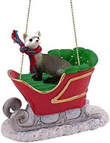 img 1 attached to 🎄 Ferret Sleigh Ride Christmas Ornament - A DELIGHTFUL Addition to Your Christmas Decor!