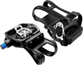 img 4 attached to 🚴 DULMYY 9/16'' Spin Bike Pedals with SPD Pedals for Spin Bike Hybrid Pedal, Toe Clips, and Straps - Suitable for Exercise Bikes, All Indoor Bike/Peloton Pedal, and Toe Cage Use