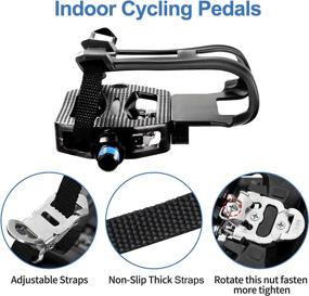 img 2 attached to 🚴 DULMYY 9/16'' Spin Bike Pedals with SPD Pedals for Spin Bike Hybrid Pedal, Toe Clips, and Straps - Suitable for Exercise Bikes, All Indoor Bike/Peloton Pedal, and Toe Cage Use