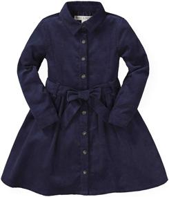 img 4 attached to 👗 Charming Tie-Waist Shirtdress for Girls by Hope & Henry