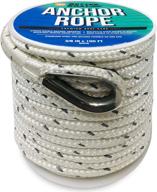 ⚓️ invest in quality with premium anchor rope: double braided boat anchor line, 100 ft, white marine grade 3/8 rope логотип