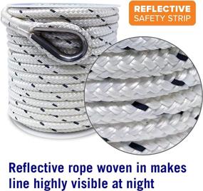 img 3 attached to ⚓️ Invest in Quality with Premium Anchor Rope: Double Braided Boat Anchor Line, 100 ft, White Marine Grade 3/8 Rope