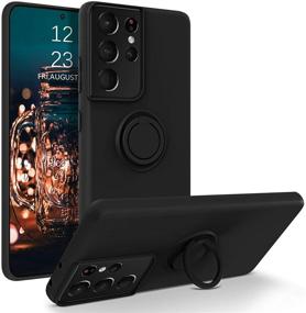 img 4 attached to 📱 BENTOBEN Samsung Galaxy S21 Ultra Case 5G (6.8 inch) 2021 - Slim Silicone, 360° Kickstand & Ring Holder, Car Mount Compatible, Soft Rubber Hybrid Shockproof Bumper Cover, Black